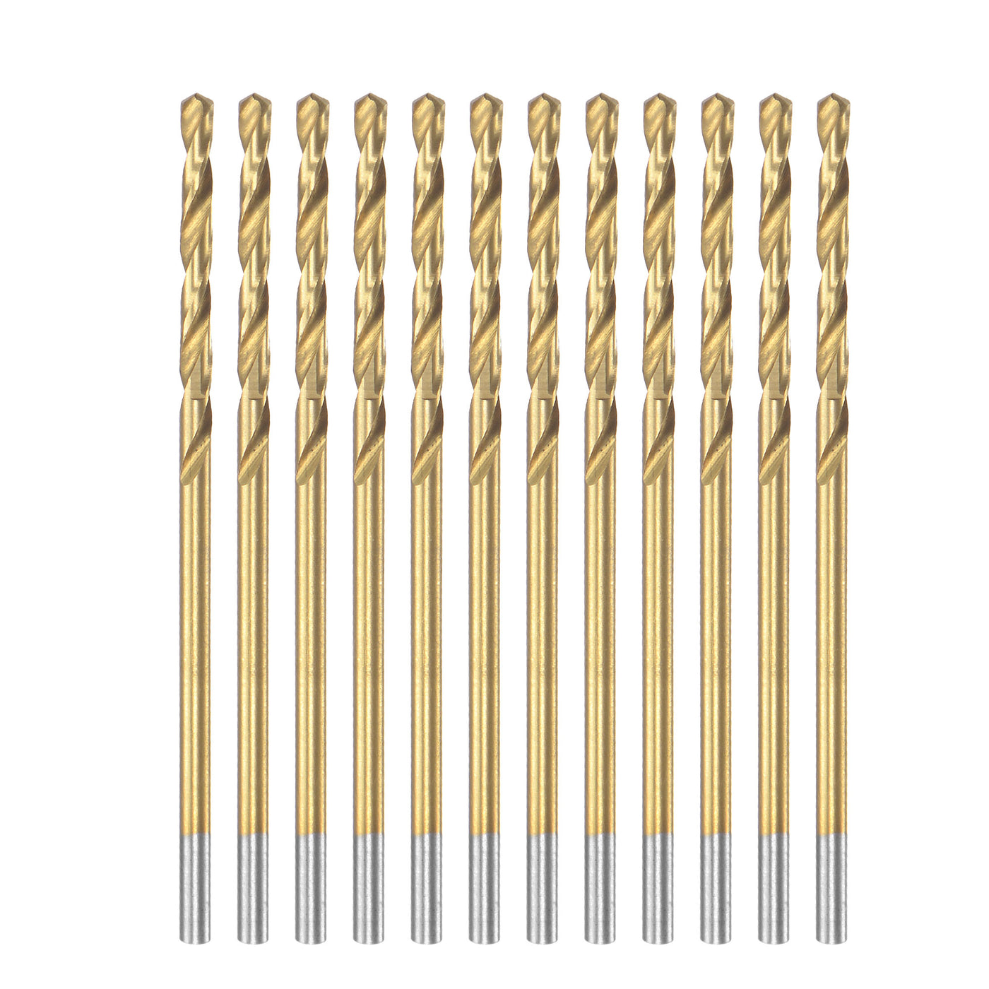 uxcell Uxcell High Speed Steel Twist Drill Bit 1.5mm Fully Ground Titanium Coated 12 Pcs