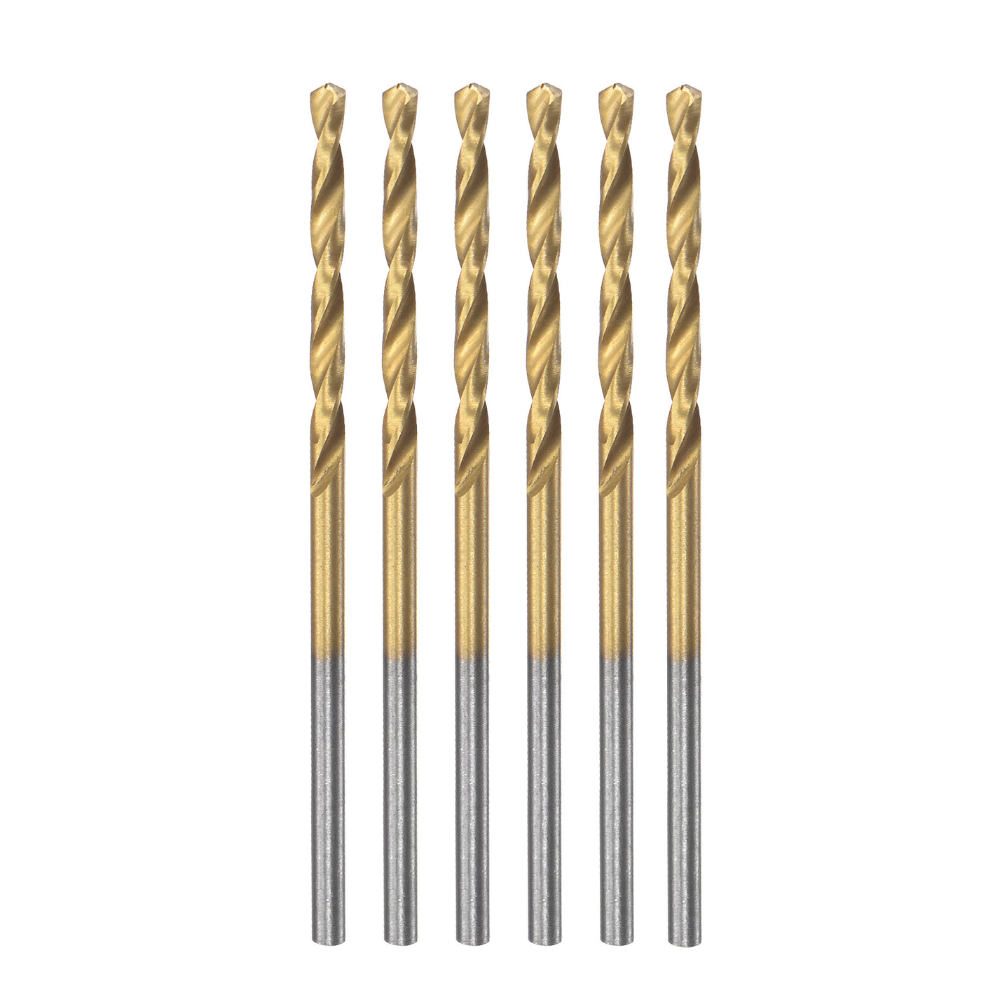 uxcell Uxcell High Speed Steel Twist Drill Bit 1.7mm Fully Ground Titanium Coated 6 Pcs