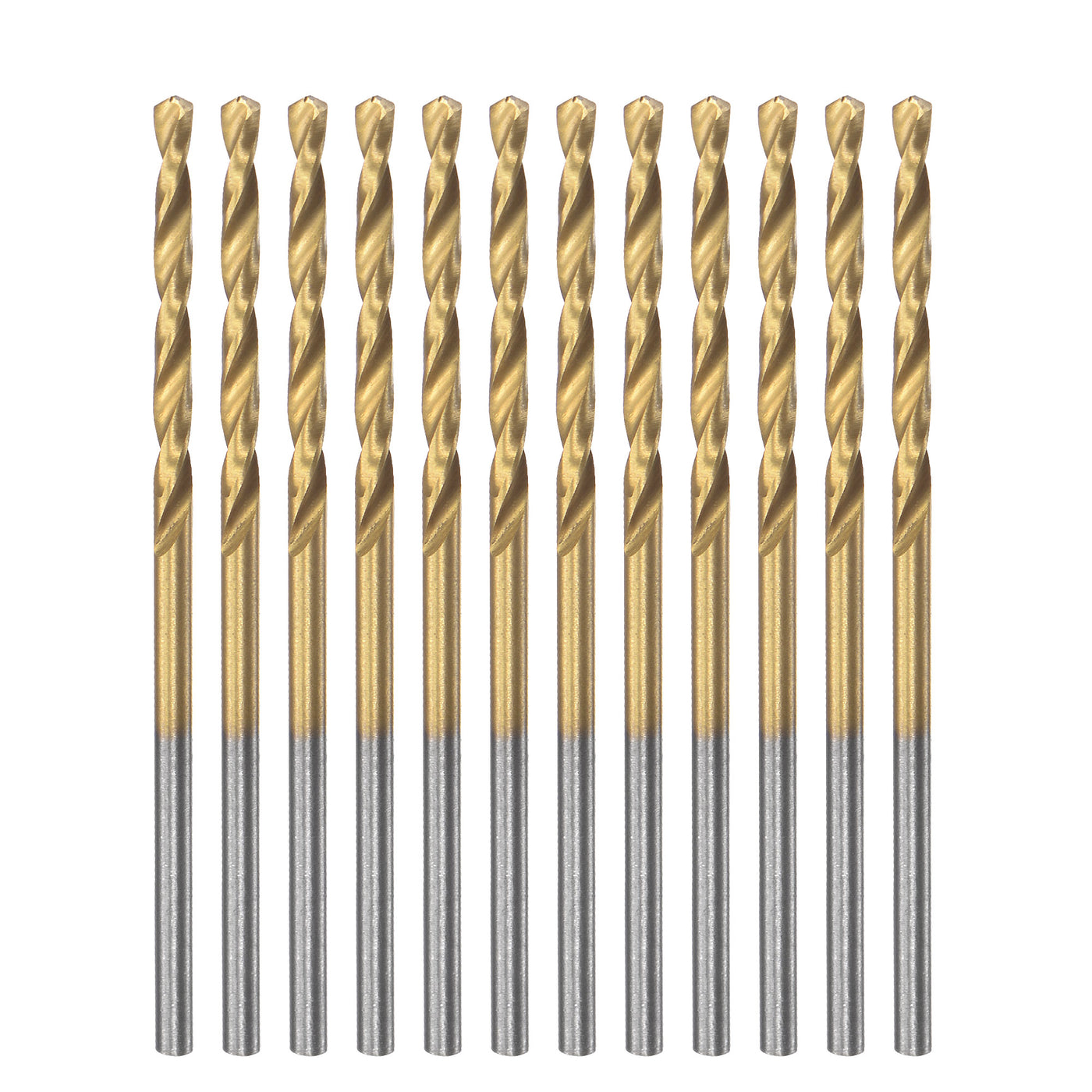 uxcell Uxcell High Speed Steel Twist Drill Bit 1.7mm Fully Ground Titanium Coated 12 Pcs