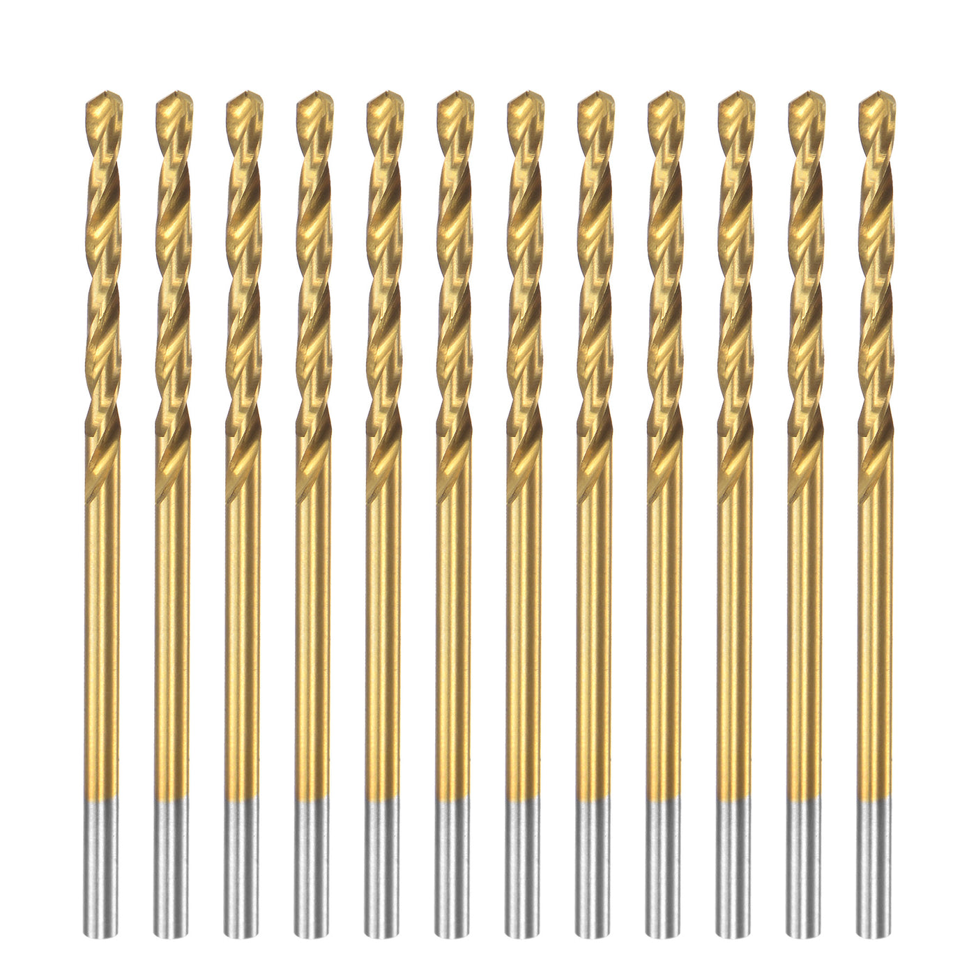 uxcell Uxcell High Speed Steel Twist Drill Bit 1.9mm Fully Ground Titanium Coated 12 Pcs
