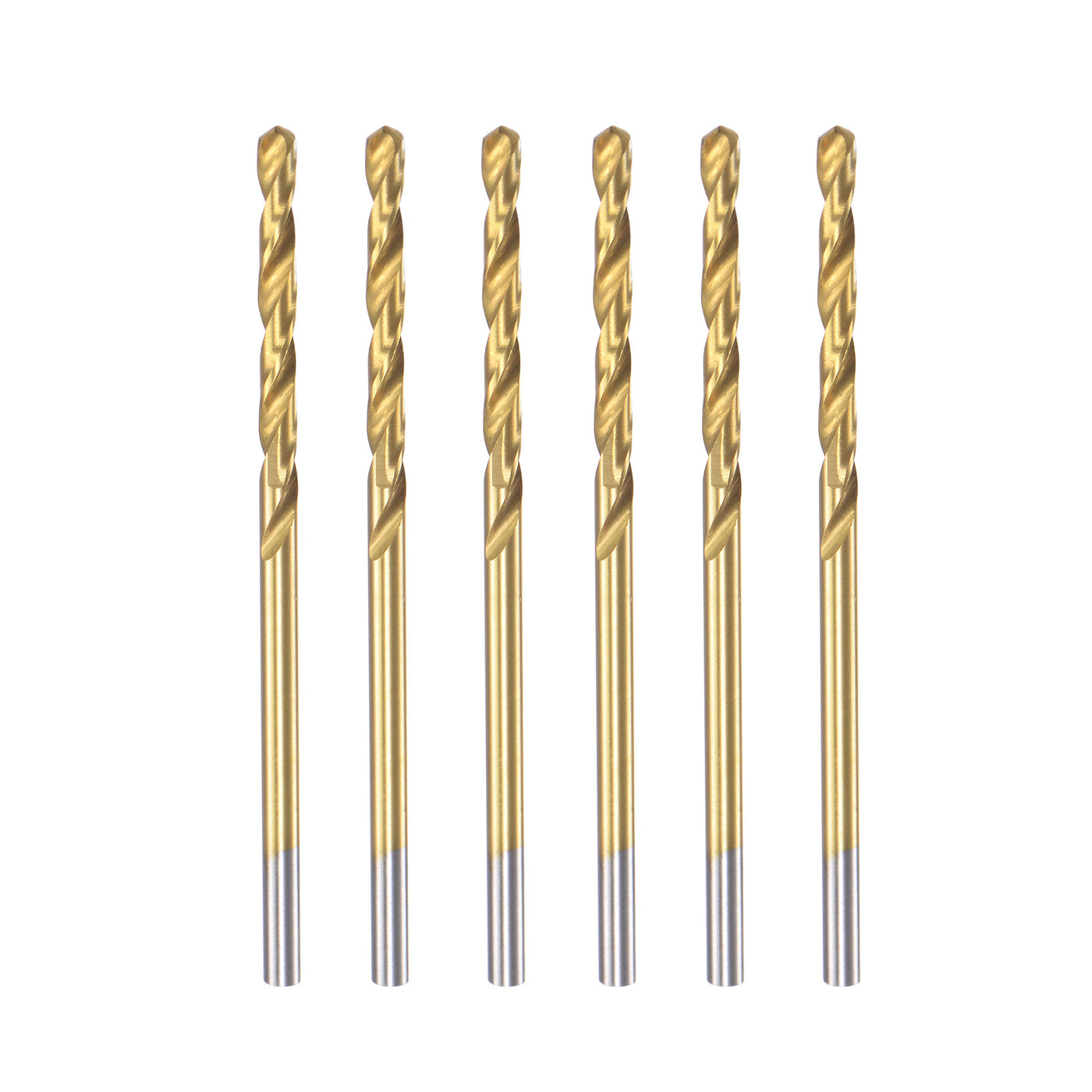 uxcell Uxcell High Speed Steel Twist Drill Bit 2.1mm Fully Ground Titanium Coated 6 Pcs