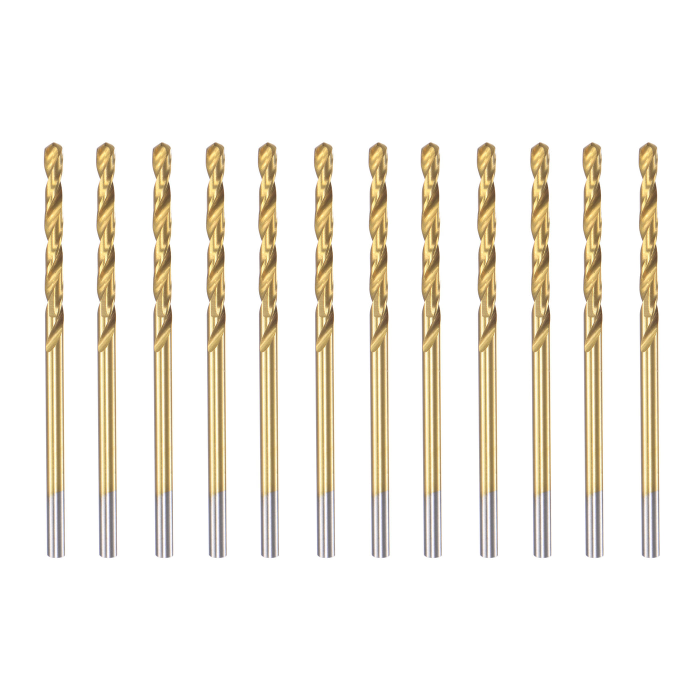uxcell Uxcell High Speed Steel Twist Drill Bit 2.1mm Fully Ground Titanium Coated 12 Pcs