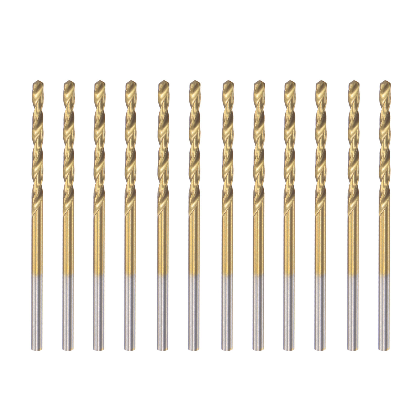 uxcell Uxcell High Speed Steel Twist Drill Bit 2.2mm Fully Ground Titanium Coated 12 Pcs