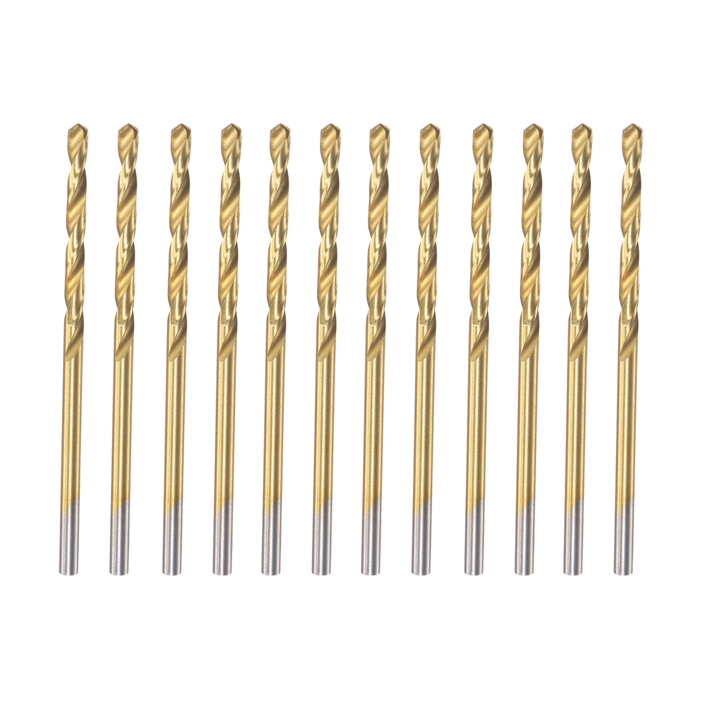 uxcell Uxcell High Speed Steel Twist Drill Bit 2.4mm Fully Ground Titanium Coated 12 Pcs