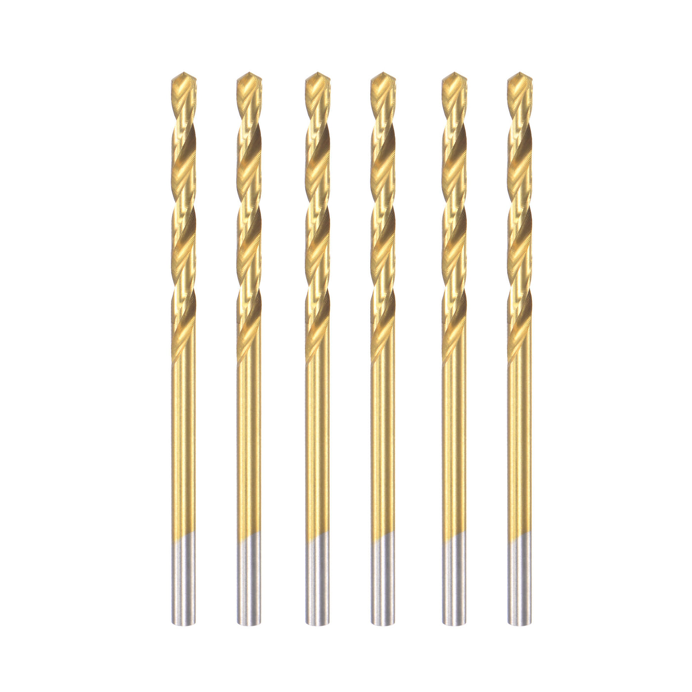 uxcell Uxcell High Speed Steel Twist Drill Bit 2.5mm Fully Ground Titanium Coated 6 Pcs