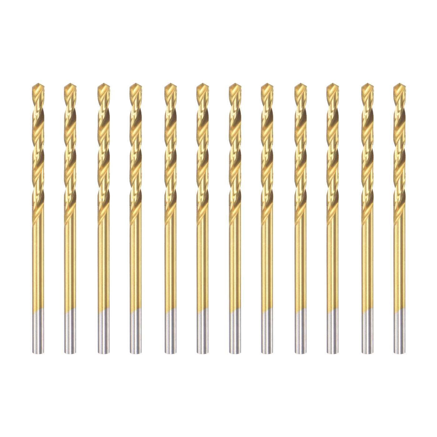 uxcell Uxcell High Speed Steel Twist Drill Bit 2.6mm Fully Ground Titanium Coated 12 Pcs
