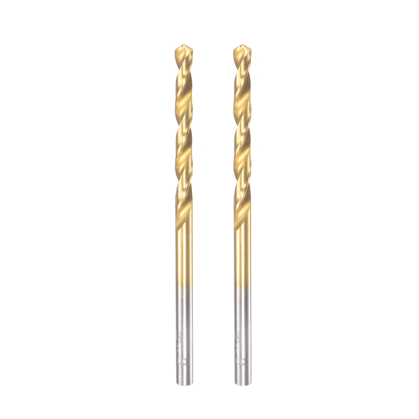 uxcell Uxcell High Speed Steel Twist Drill Bit 3.4mm Fully Ground Titanium Coated 2 Pcs
