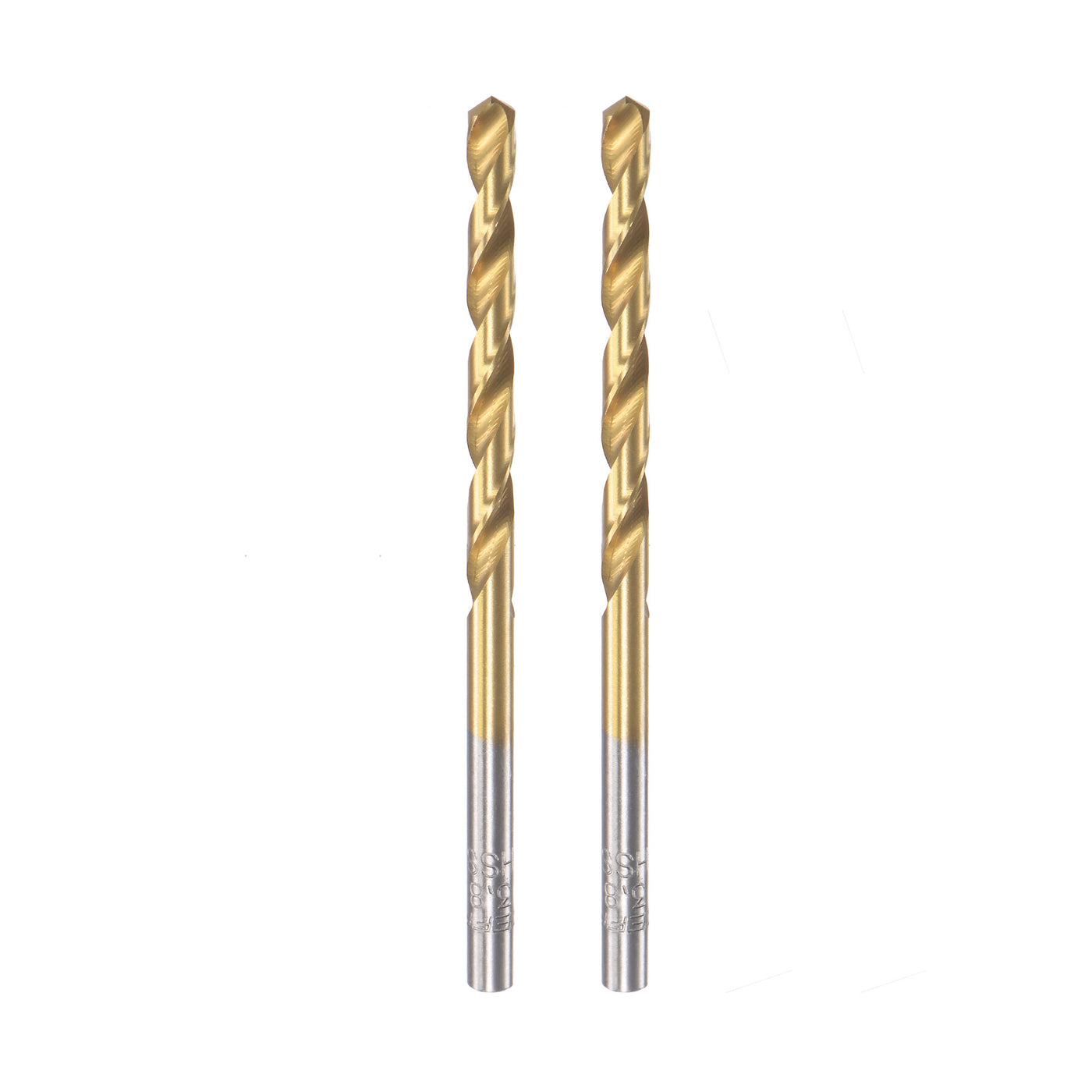 uxcell Uxcell High Speed Steel Twist Drill Bit 3.8mm Fully Ground Titanium Coated 2 Pcs