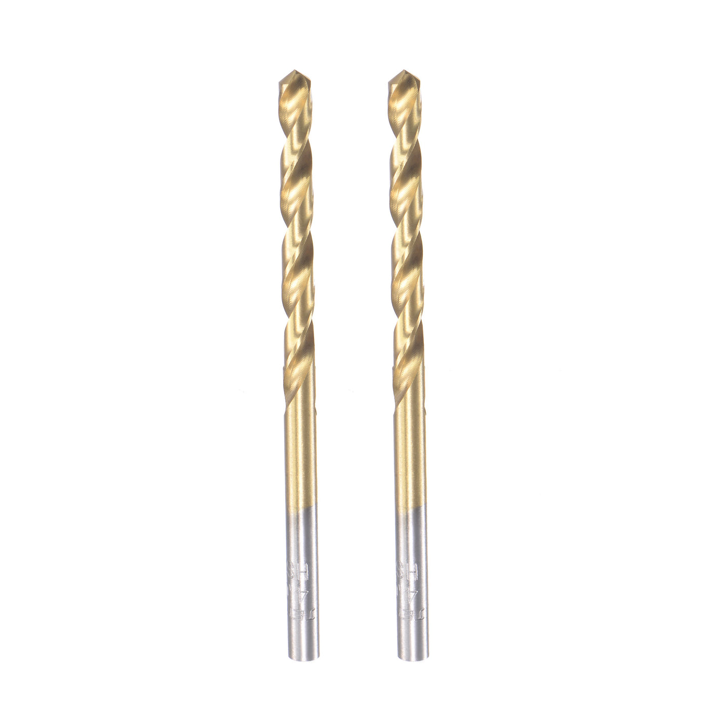uxcell Uxcell High Speed Steel Twist Drill Bit 4mm Fully Ground Titanium Coated 2 Pcs