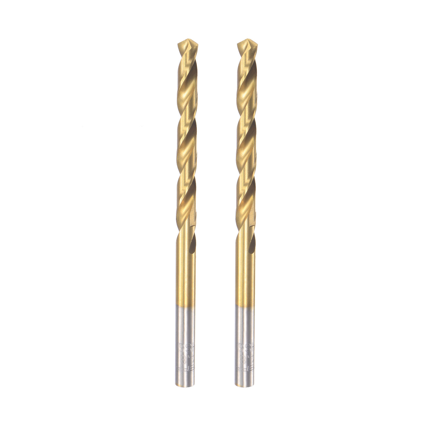 uxcell Uxcell High Speed Steel Twist Drill Bit 4.8mm Fully Ground Titanium Coated 2 Pcs