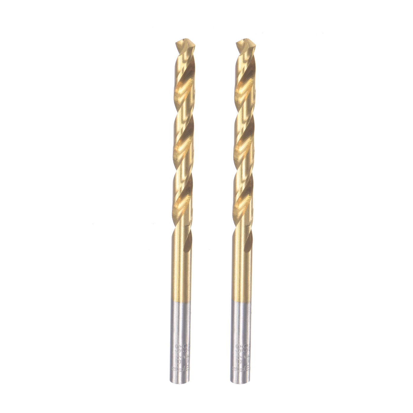 uxcell Uxcell High Speed Steel Twist Drill Bit 4.9mm Fully Ground Titanium Coated 2 Pcs