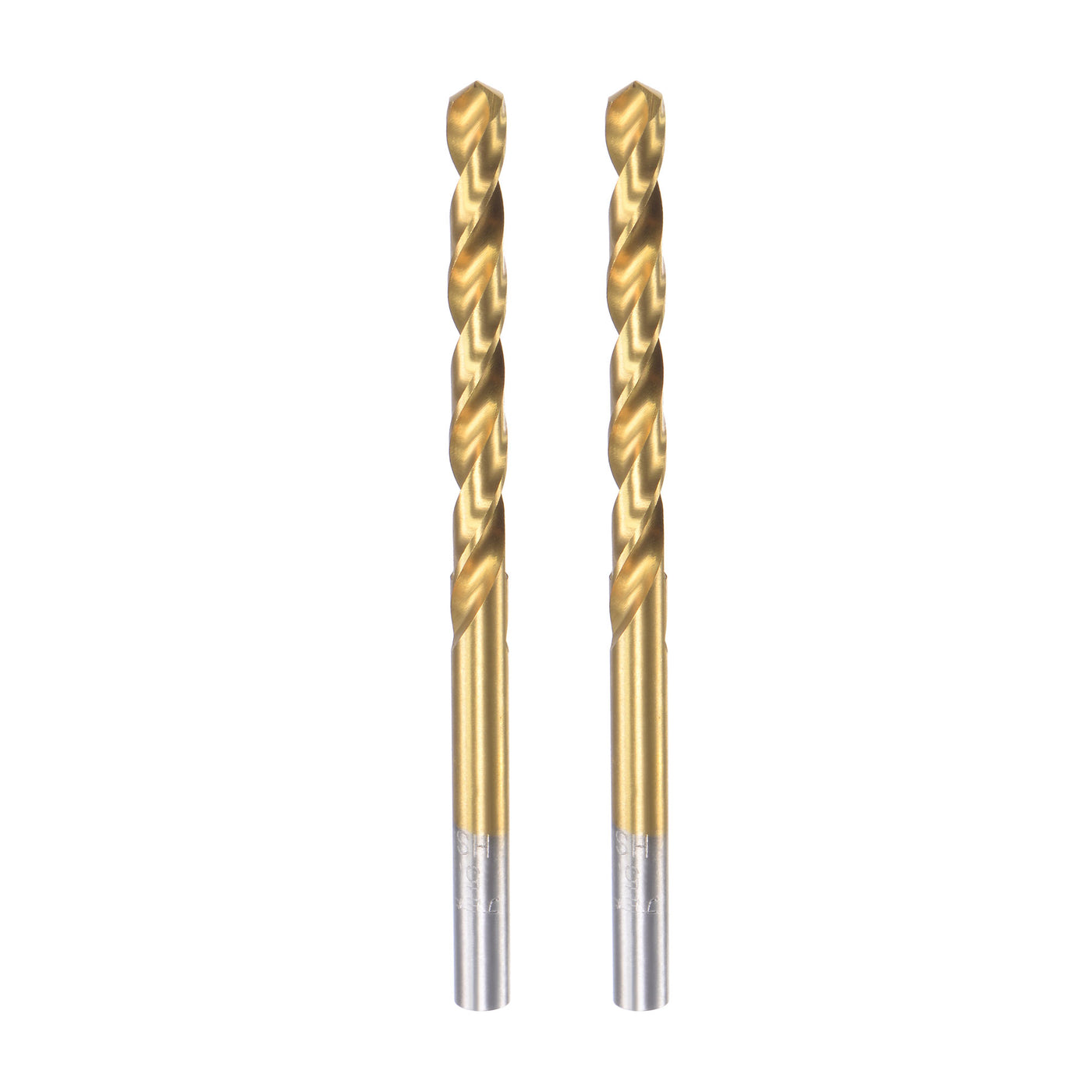 uxcell Uxcell High Speed Steel Twist Drill Bit 5.1mm Fully Ground Titanium Coated 2 Pcs