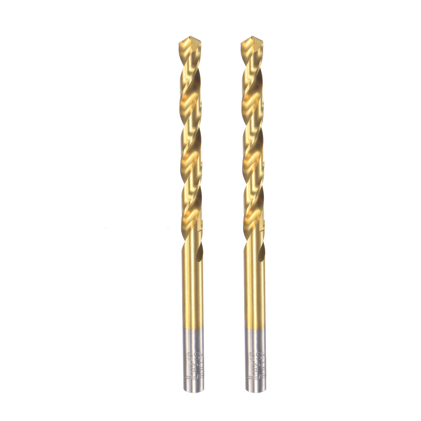 uxcell Uxcell High Speed Steel Twist Drill Bit 5.5mm Fully Ground Titanium Coated 2 Pcs
