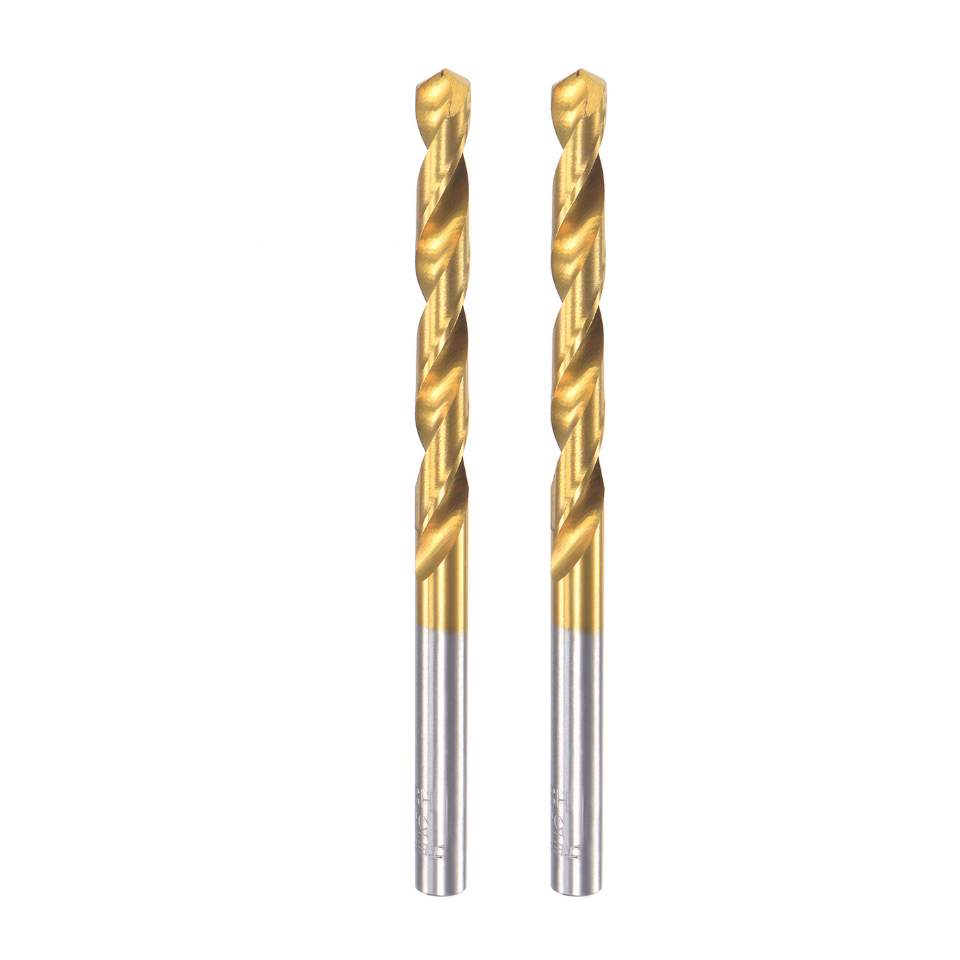 uxcell Uxcell High Speed Steel Twist Drill Bit 5.8mm Fully Ground Titanium Coated 2 Pcs