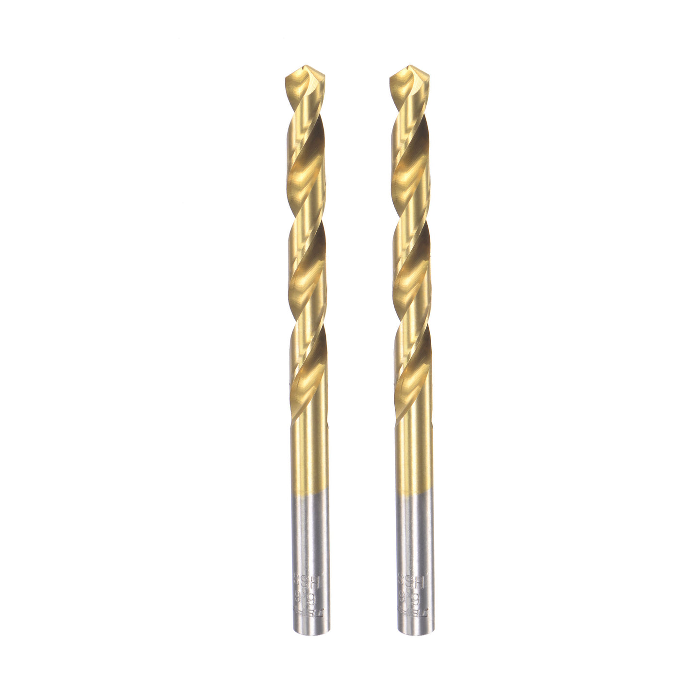 uxcell Uxcell High Speed Steel Twist Drill Bit 6.6mm Fully Ground Titanium Coated 2 Pcs