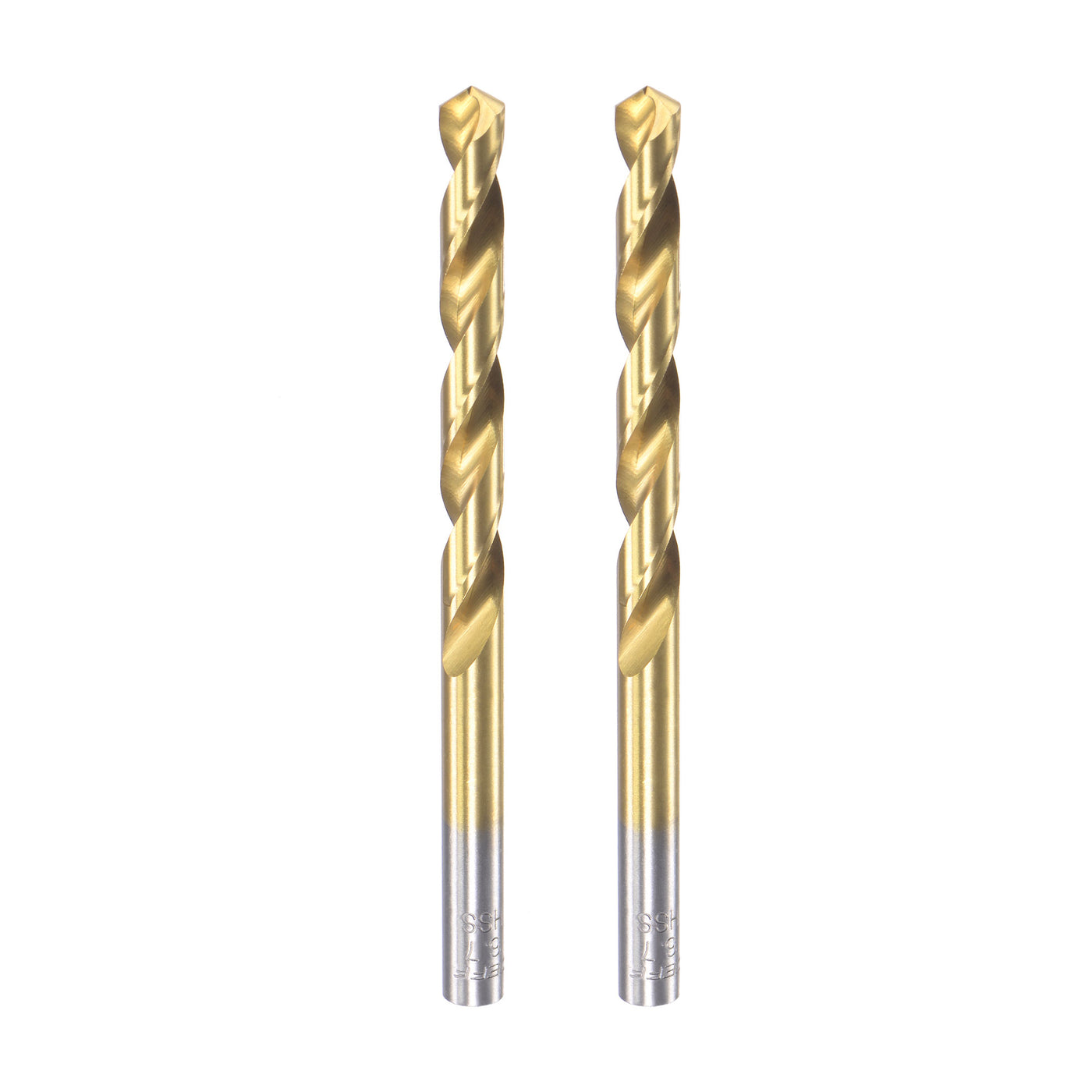 uxcell Uxcell High Speed Steel Twist Drill Bit 6.7mm Fully Ground Titanium Coated 2 Pcs