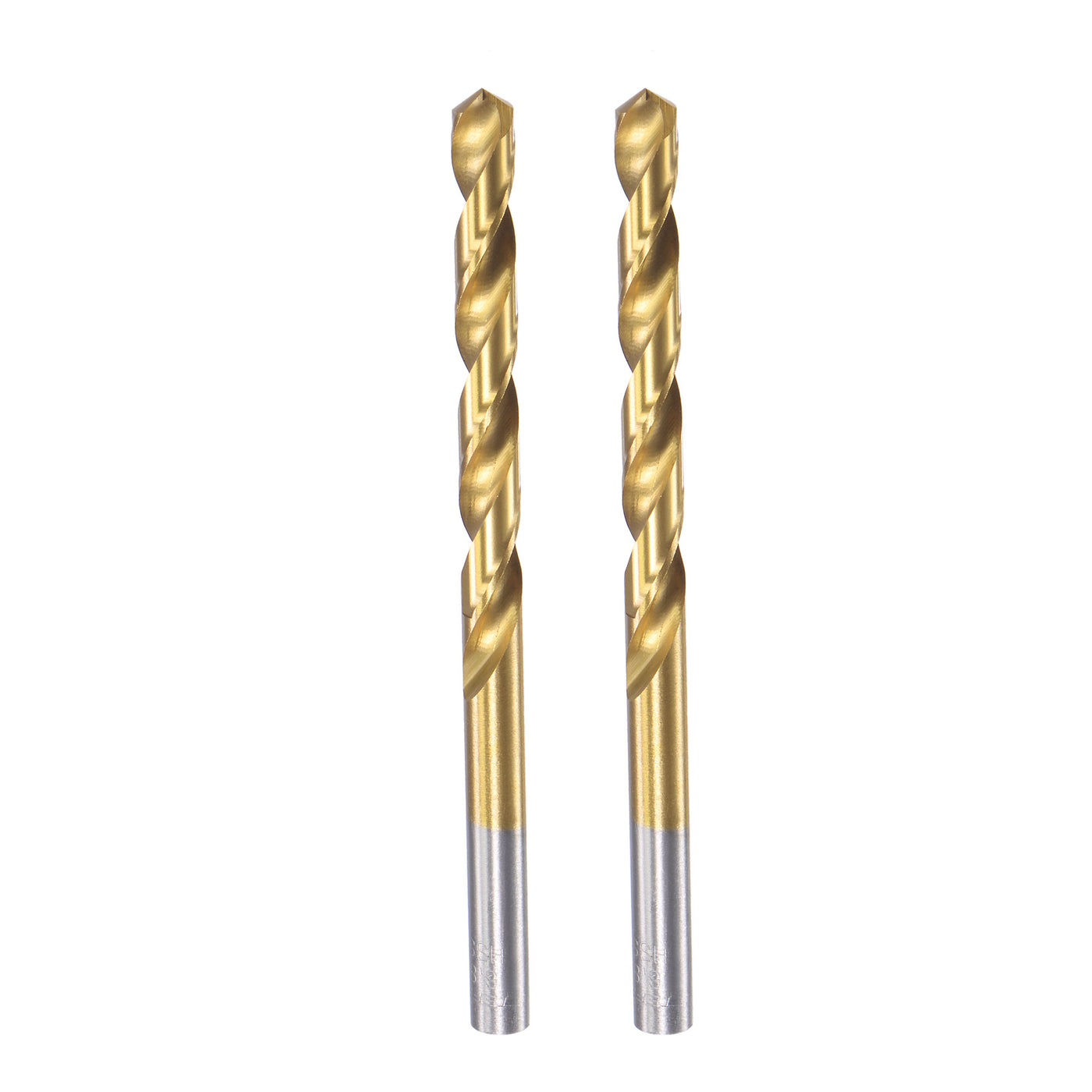 uxcell Uxcell High Speed Steel Twist Drill Bit 6.8mm Fully Ground Titanium Coated 2 Pcs