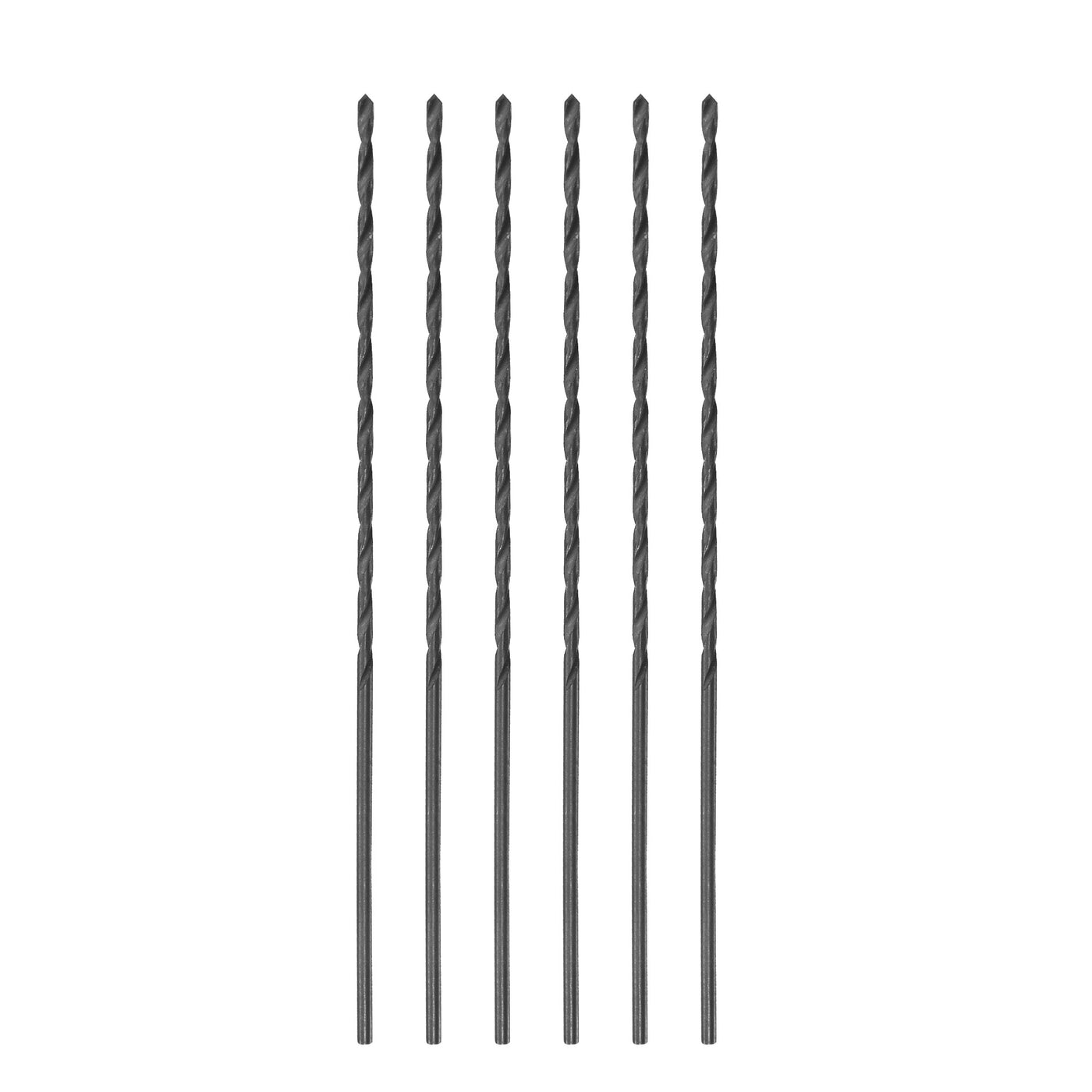 uxcell Uxcell High Speed Steel Lengthen Twist Drill Bit 1mm Fully Ground Black Oxide 6Pcs
