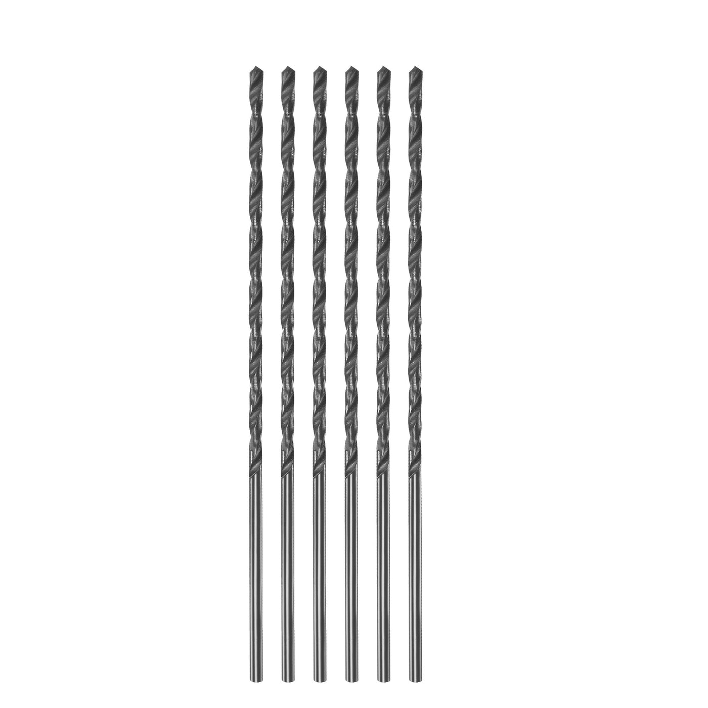 uxcell Uxcell High Speed Steel Lengthen Twist Drill Bit 1.5mm Fully Ground Black Oxide 6Pcs