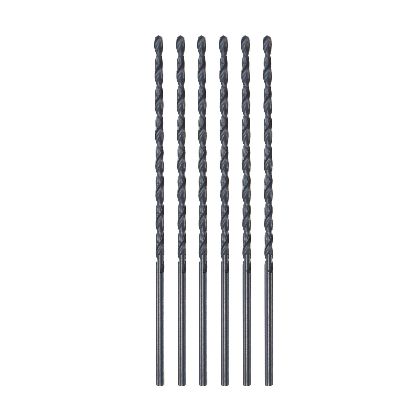 uxcell Uxcell High Speed Steel Lengthen Twist Drill Bit 2mm Fully Ground Black Oxide 6Pcs