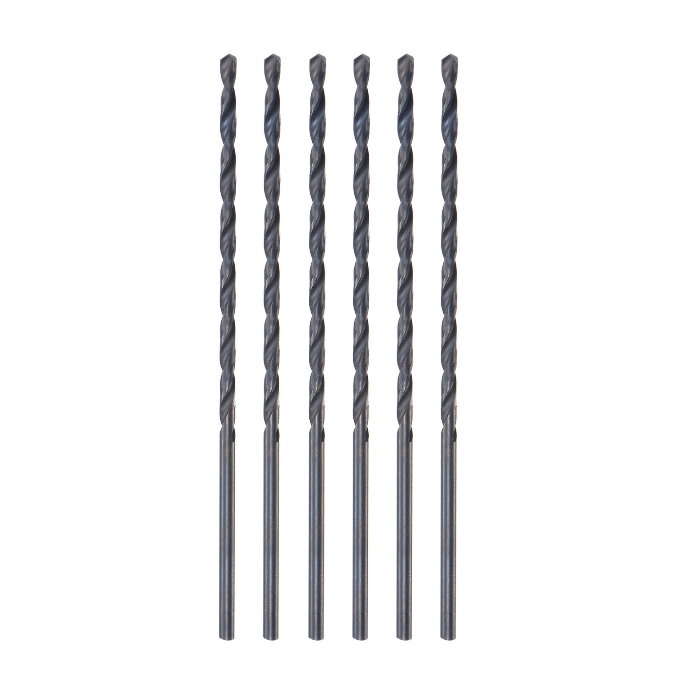 uxcell Uxcell High Speed Steel Lengthen Twist Drill Bit 2.5mm Fully Ground Black Oxide 6Pcs