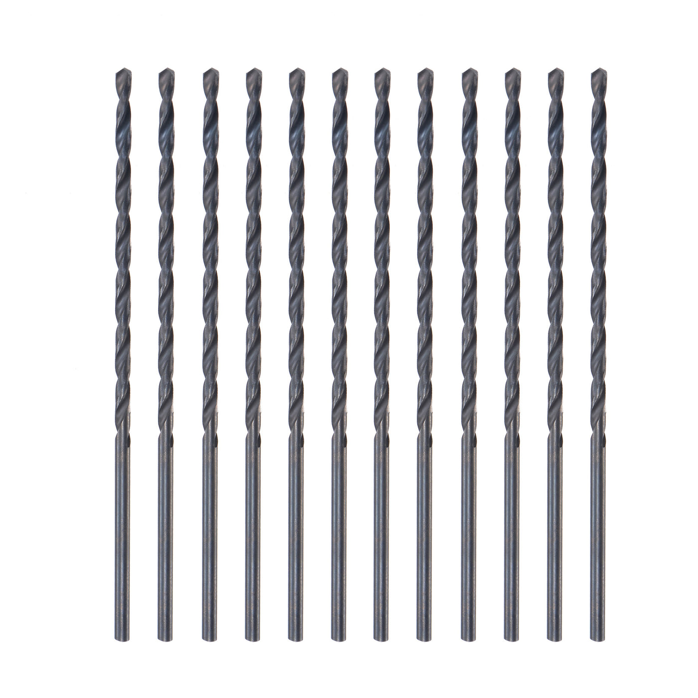 uxcell Uxcell High Speed Steel Lengthen Twist Drill Bit 2.5mm Fully Ground Black Oxide 12Pcs