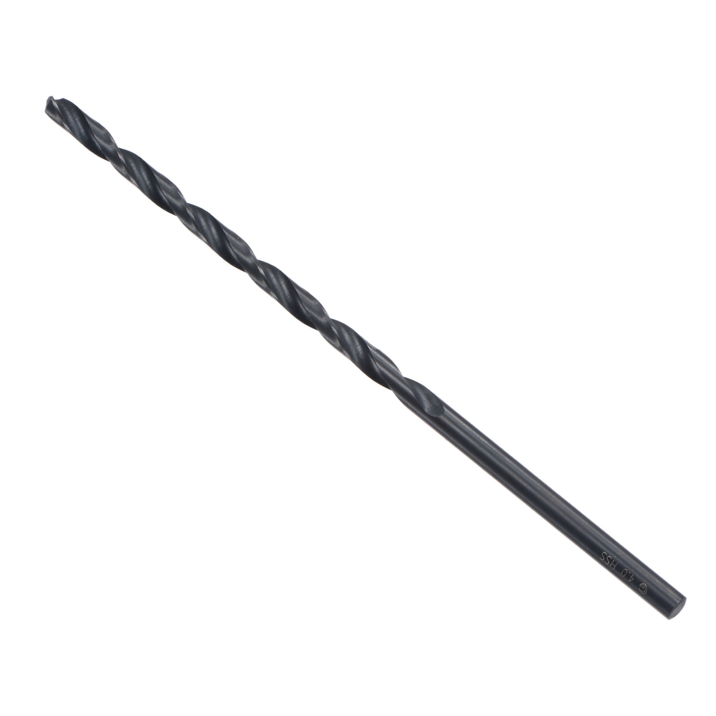 uxcell Uxcell High Speed Steel Lengthen Twist Drill Bit 4mm Fully Ground Black Oxide 2Pcs