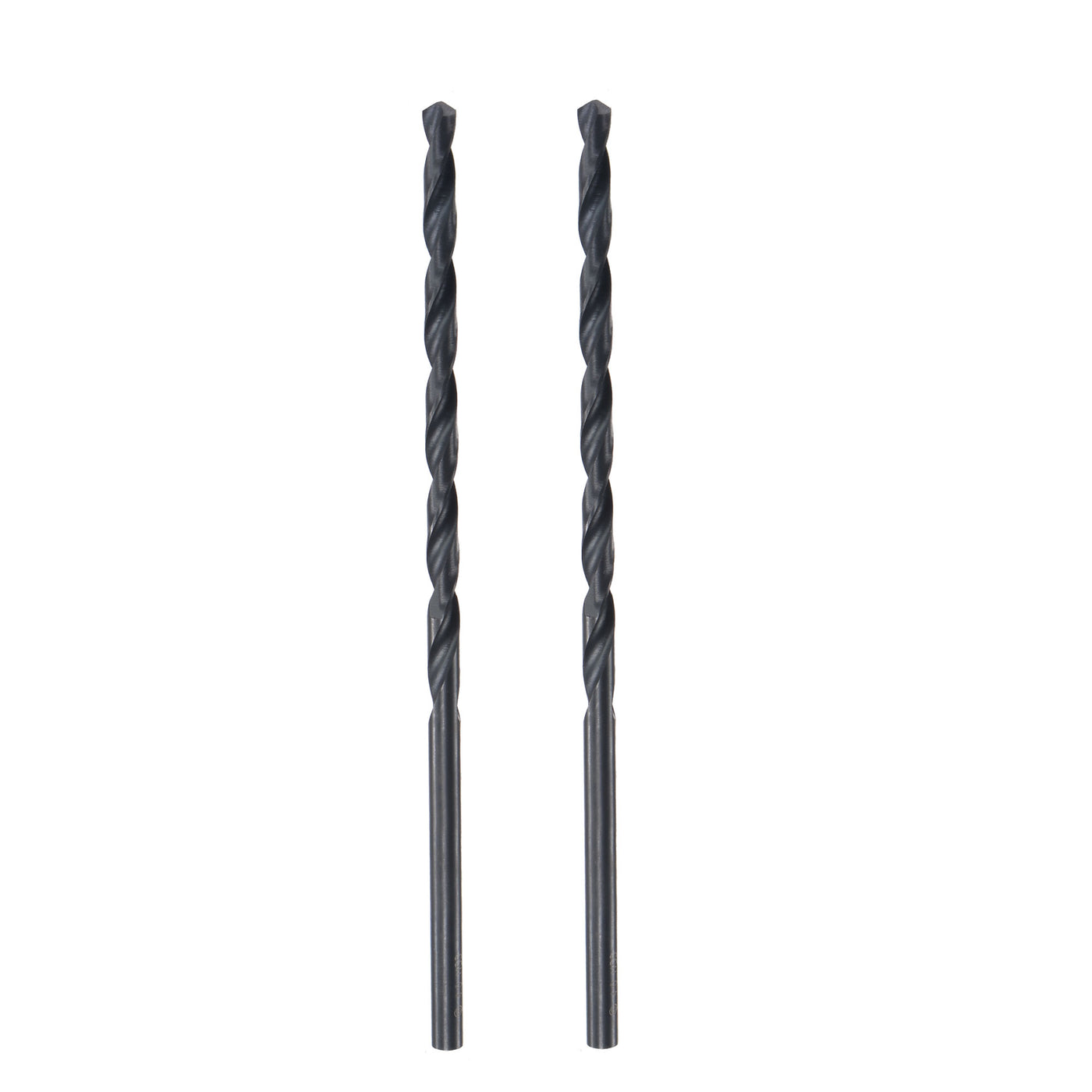 uxcell Uxcell High Speed Steel Lengthen Twist Drill Bit 4mm Fully Ground Black Oxide 2Pcs