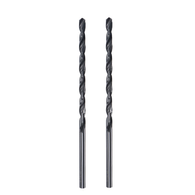 Harfington Uxcell High Speed Steel Lengthen Twist Drill Bit 4.5mm Fully Ground Black Oxide 2Pcs