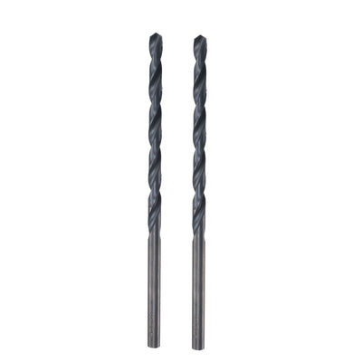 Harfington Uxcell High Speed Steel Lengthen Twist Drill Bit 5.8mm Fully Ground Black Oxide 2Pcs