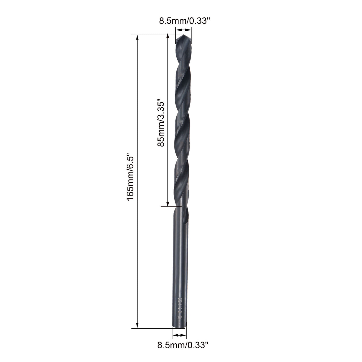 uxcell Uxcell High Speed Steel Lengthen Twist Drill Bit 8.5mm Fully Ground Black Oxide