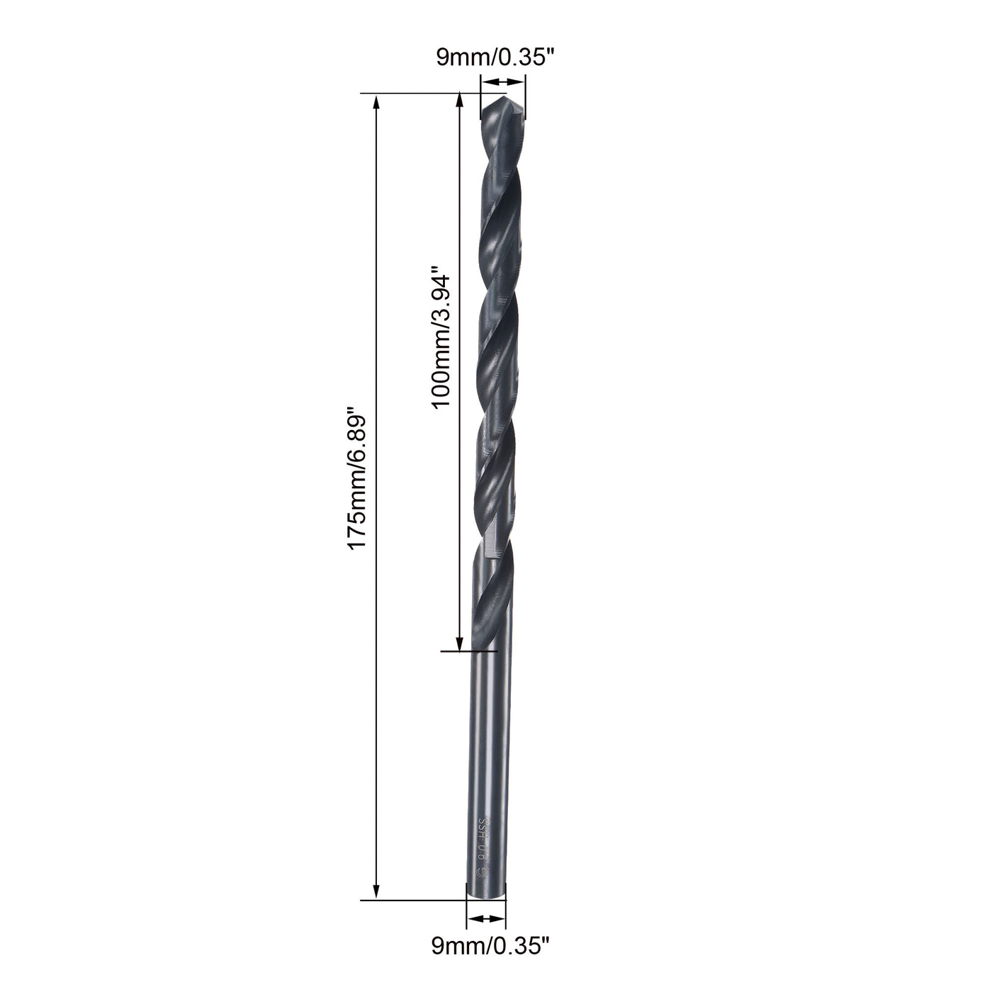 uxcell Uxcell High Speed Steel Lengthen Twist Drill Bit 9mm Fully Ground Black Oxide