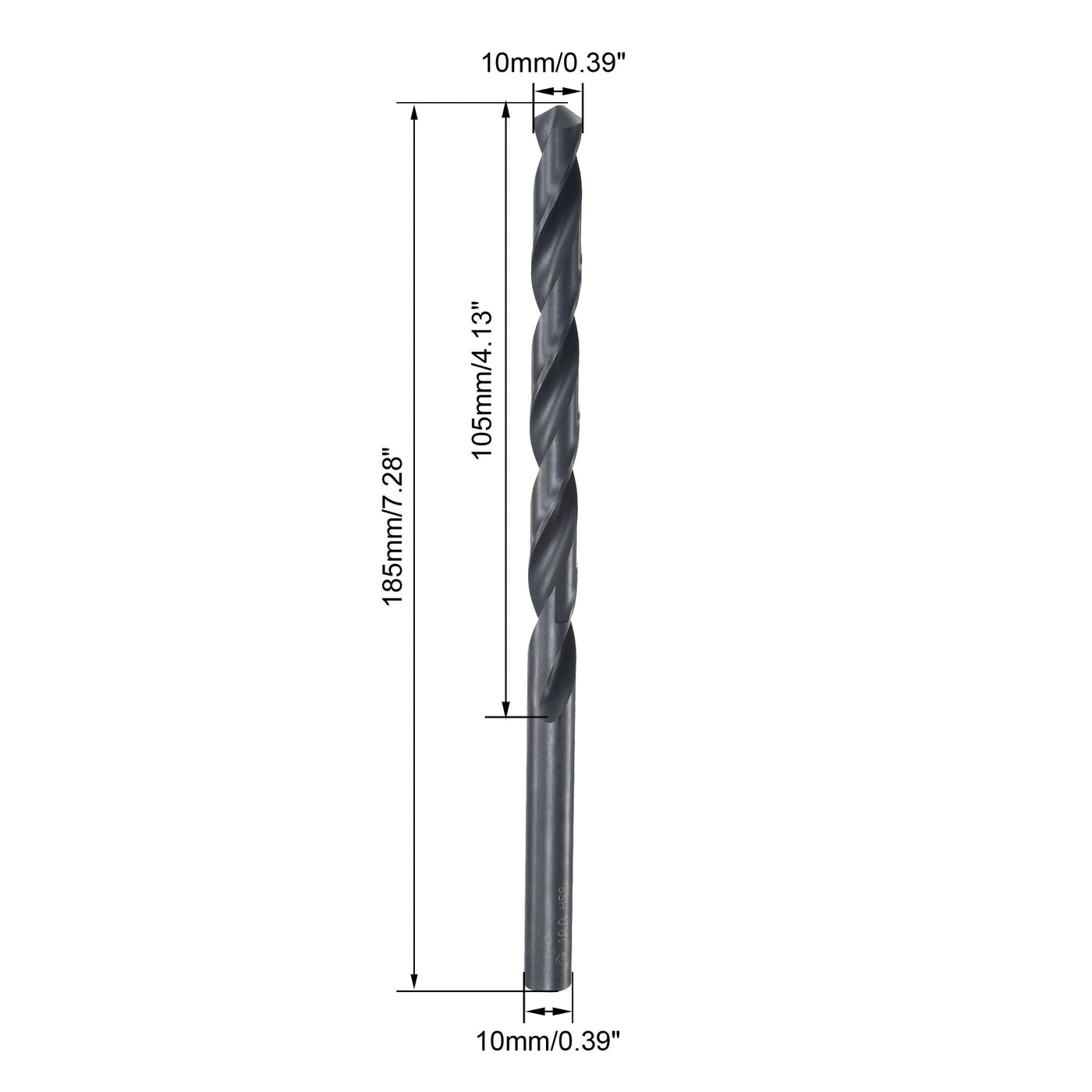 uxcell Uxcell High Speed Steel Lengthen Twist Drill Bit 10mm Fully Ground Black Oxide
