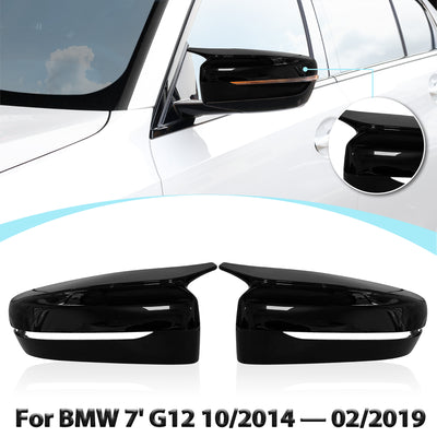 Harfington Pair Exterior Rear View Mirror Housing Door Wing Mirror Cover Cap Gloss Black for BMW 3 Series G20 G28 2020