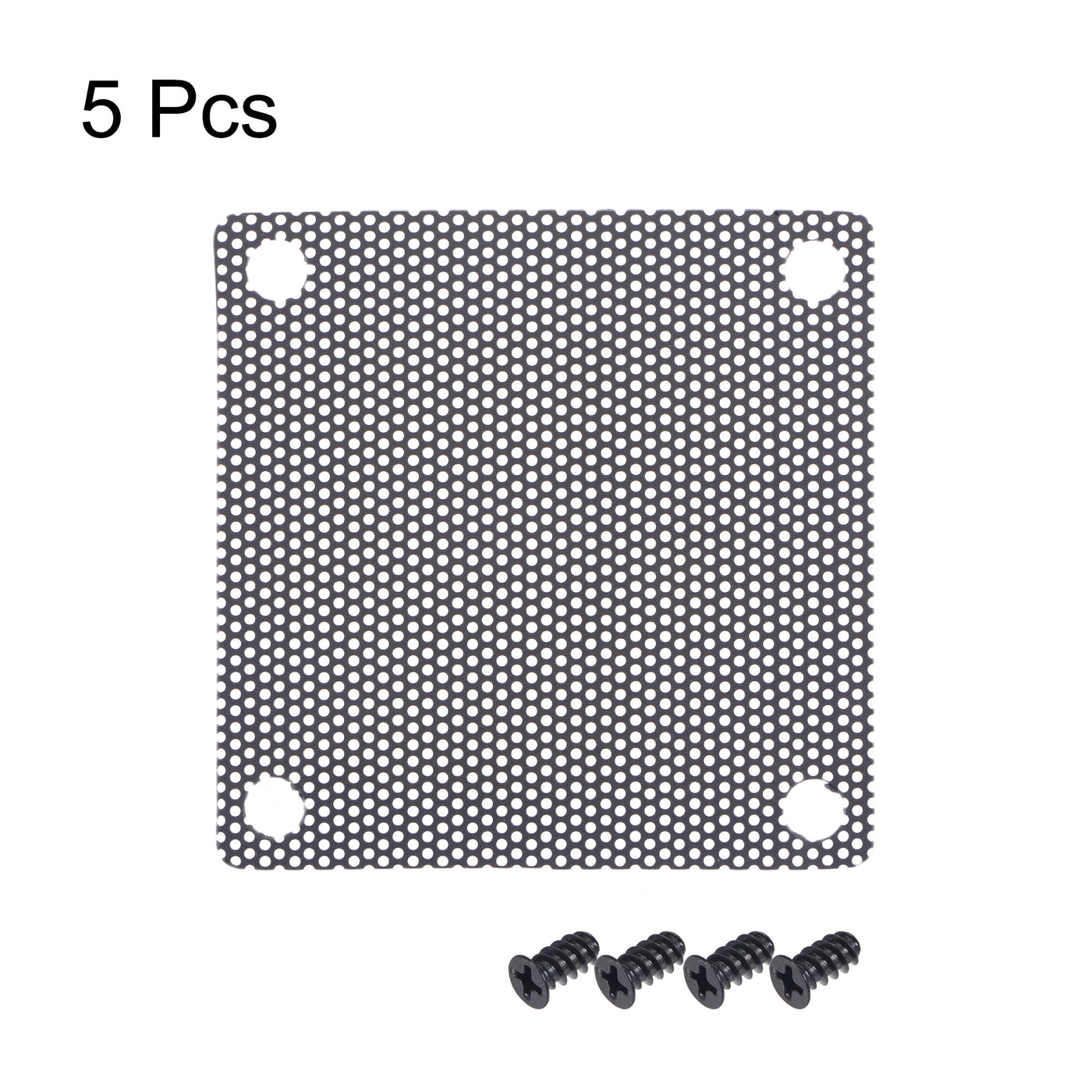 uxcell Uxcell PC Dust Fan Screen with Screws for Cooling Dustproof Case Cover PVC 50mm 5pcs
