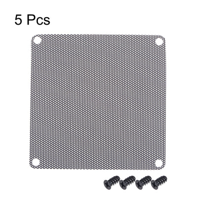 Harfington Uxcell PC Dust Fan Screen with Screws for Cooling Dustproof Case Cover PVC 90mm 5pcs