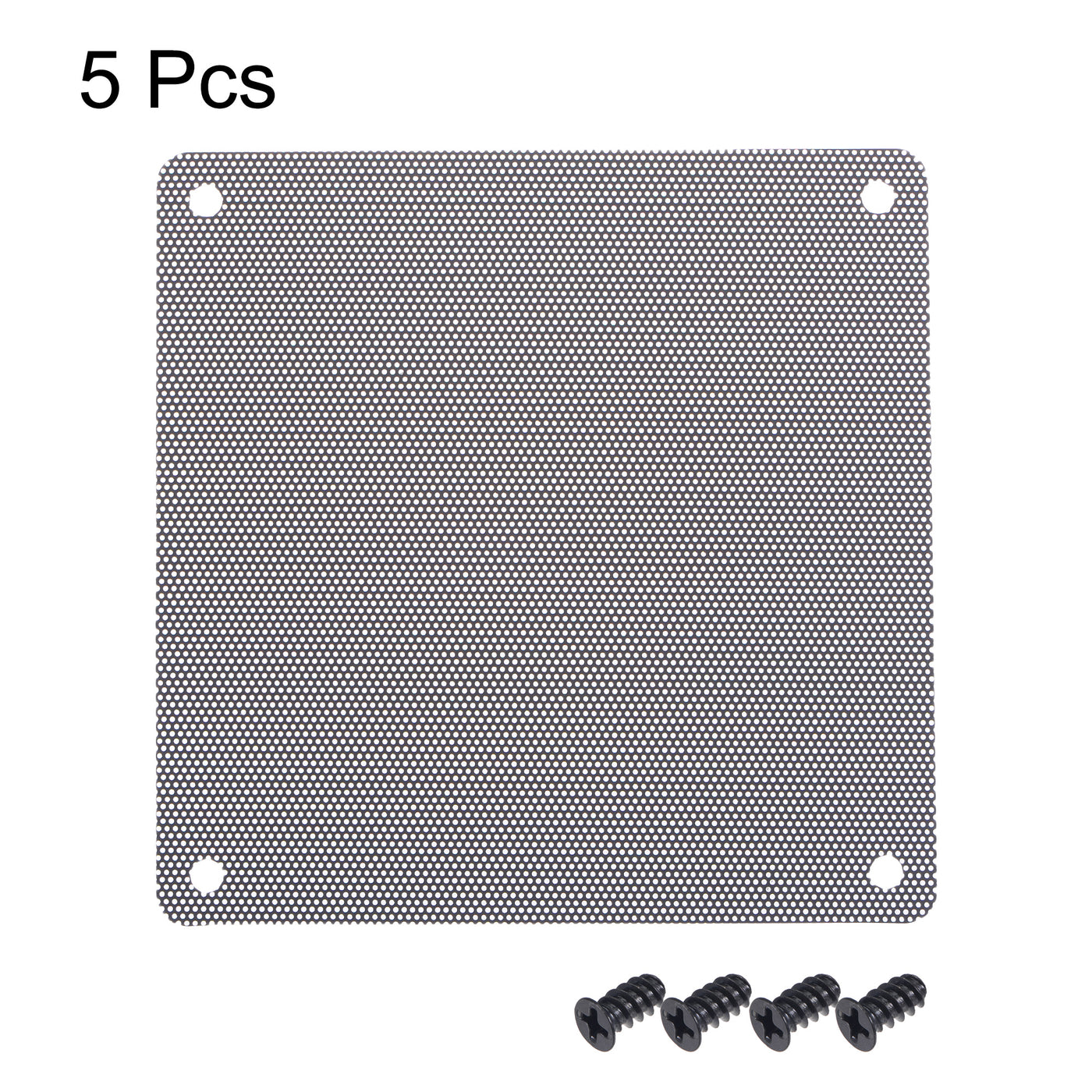 uxcell Uxcell PC Dust Fan Screen with Screws for Cooling Dustproof Case Cover PVC 120mm 5pcs