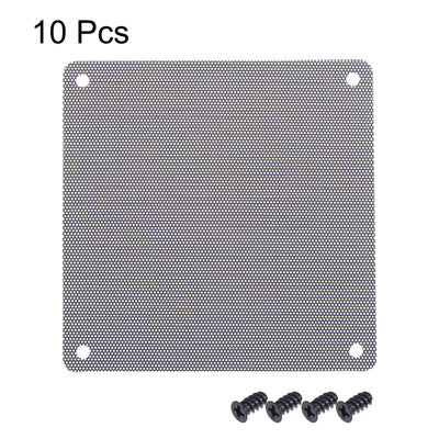 Harfington Uxcell PC Dust Fan Screen with Screws for Cooling Dustproof Case Cover PVC 120mm 10pcs
