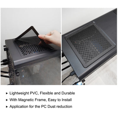 Harfington Uxcell PC Dust Fan Screen with Magnetic Frame for Cooling Case Cover PVC 120mm 4pcs
