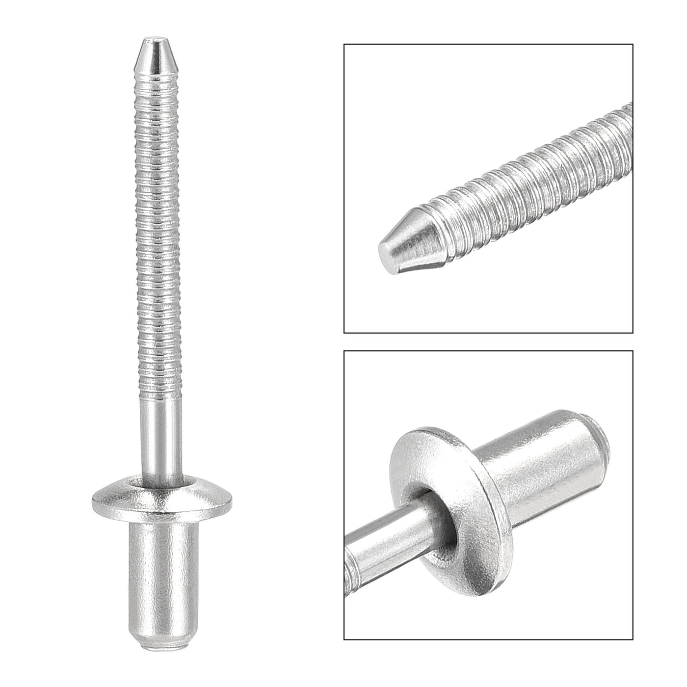 uxcell Uxcell Blind Rivets 304 Stainless Steel 4.8mm Diameter 9mm Grip Length 50pcs