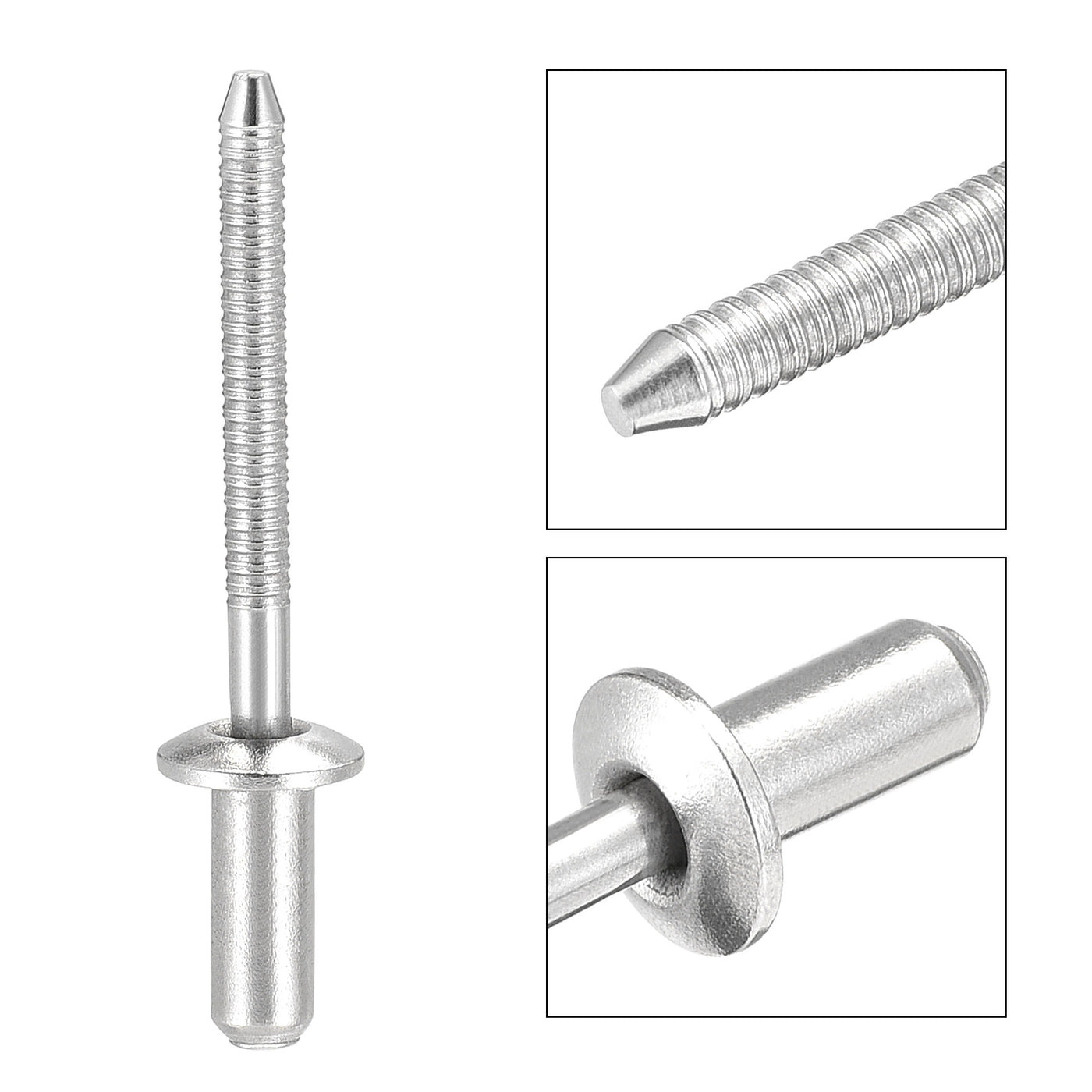 uxcell Uxcell Blind Rivets 304 Stainless Steel 4.8mm Diameter 11mm Grip Length 25pcs