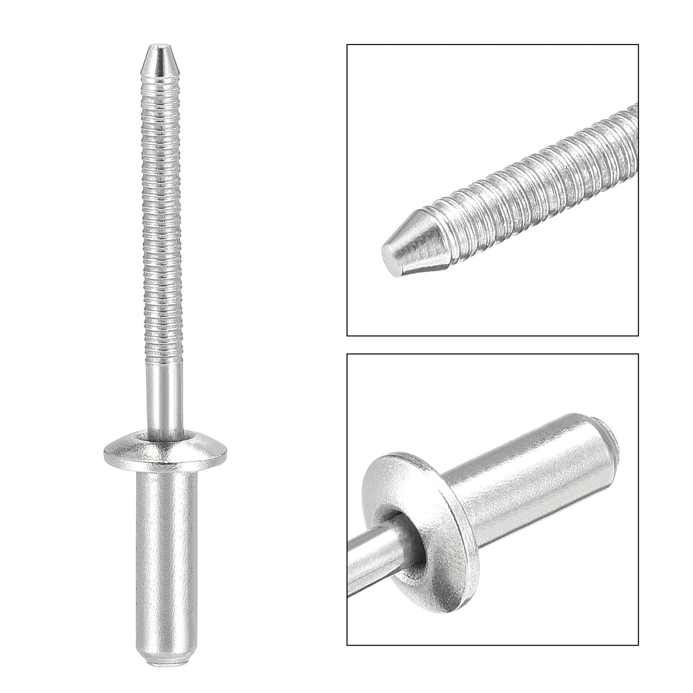 uxcell Uxcell Blind Rivets 304 Stainless Steel 4.8mm Diameter 13mm Grip Length 25pcs