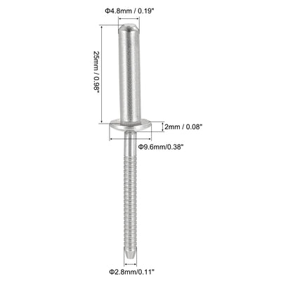 Harfington Uxcell Blind Rivets 304 Stainless Steel 4.8mm Diameter 25mm Grip Length 25pcs
