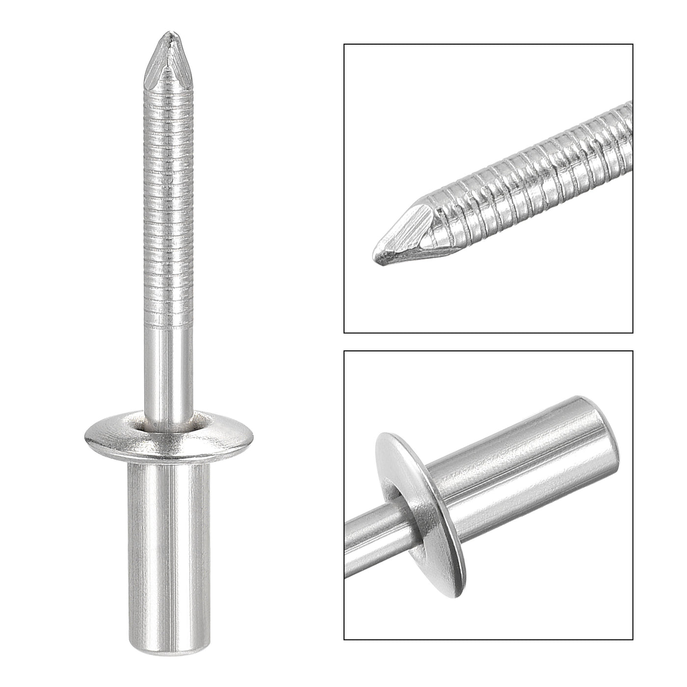 uxcell Uxcell Blind Rivets 304 Stainless Steel 6.4mm Diameter 14mm Grip Length 25pcs