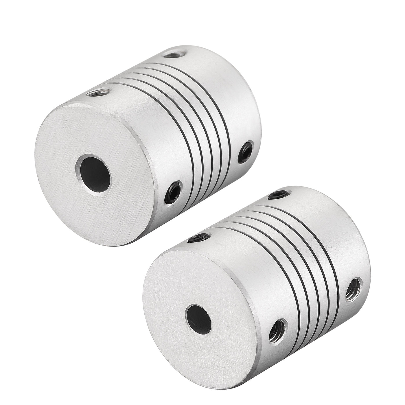 uxcell Uxcell 6mm to 5mm Aluminum Alloy Shaft Coupling Flexible Coupler L30xD25 Silver