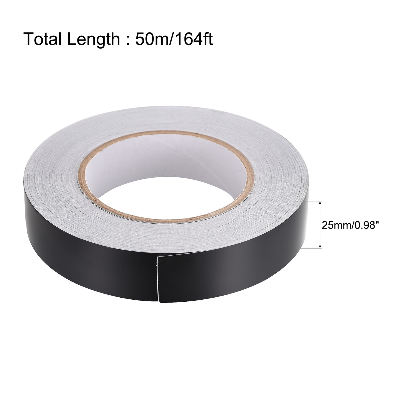 uxcell Uxcell 25mm Aluminum Foil Tape for HVAC, Patching Hot and Blocking Light 50m/164ft 2pcs