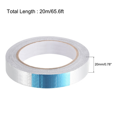 Harfington Uxcell Aluminum Foil Tape High-Temperature Tape for HVAC,Sealing 20mmx20m/65ft 2pcs