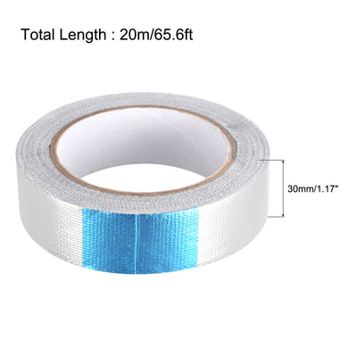 Harfington Uxcell Aluminum Foil Tape High-Temperature Tape for HVAC,Sealing 30mmx20m/65ft