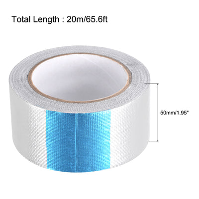 Harfington Uxcell Aluminum Foil Tape High-Temperature Tape for HVAC,Sealing 50mmx20m/65ft