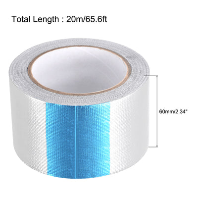 Harfington Uxcell Aluminum Foil Tape High-Temperature Tape for HVAC,Sealing 60mmx20m/65ft